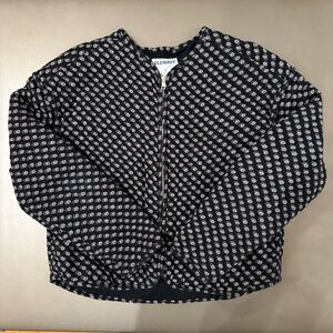 Old Navy Black and White Patterned Jacket - Size Small